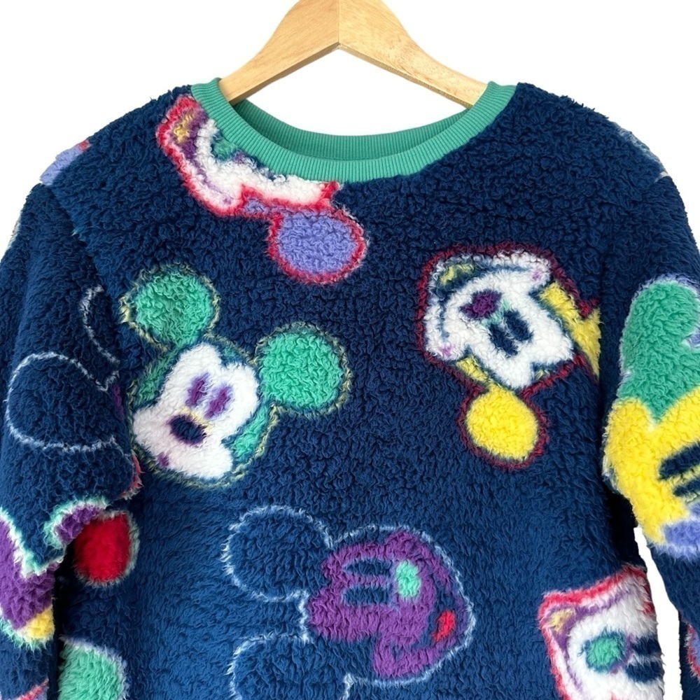 Disney Mickey Mouse Sherpa Oversized Sweatshirt Top, XS - Picture 2 of 8
